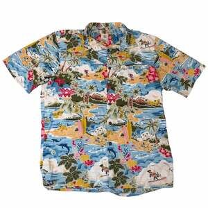 Disney Aulani Resort Mickey & Friends Hawaiian Aloha Shirt Size M